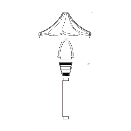 Alcon 9067 Solid Antique Brass 4-lb. Low-Voltage Outdoor LED Path Light