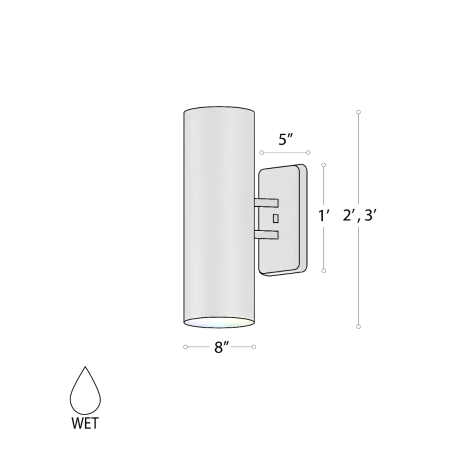 Alcon 11234 RGBW Color tunable wall light shown in a black finish.
