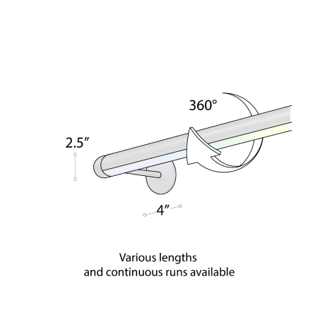 Alcon 12100-R2-W RGBW Color tunable linear wall light shown in a black finish.