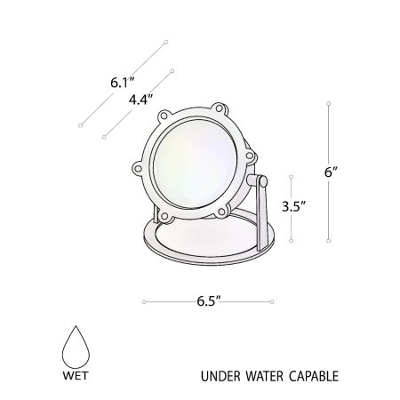 Alcon 17003 RGBW Color tunable rotating underwater surface mount light shown in a white finish.