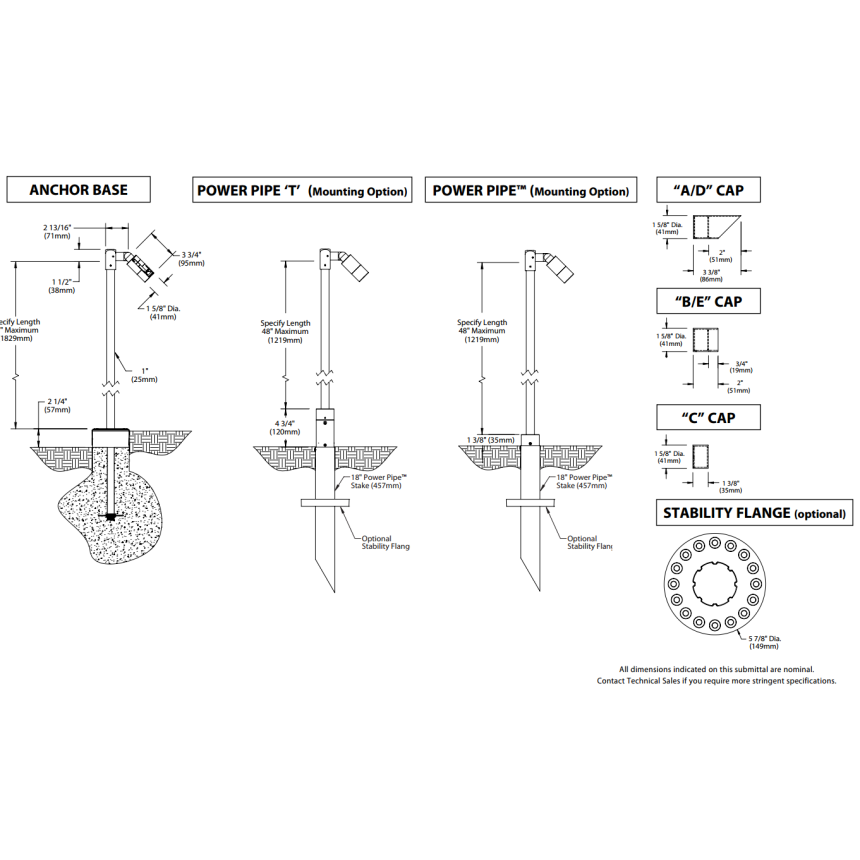 BK Lighting SF-C-MN-LED Micro Nite Staff Star LED Style C Pathlight
