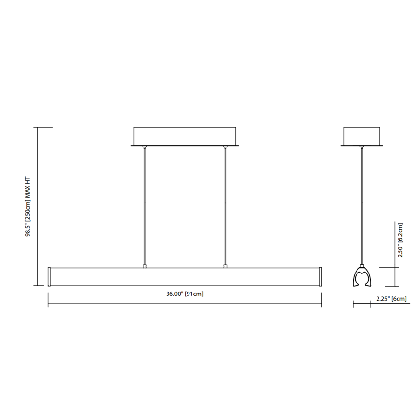 Alcon Lighting 12151 Krizia LED 36 Inch Linear Pendant