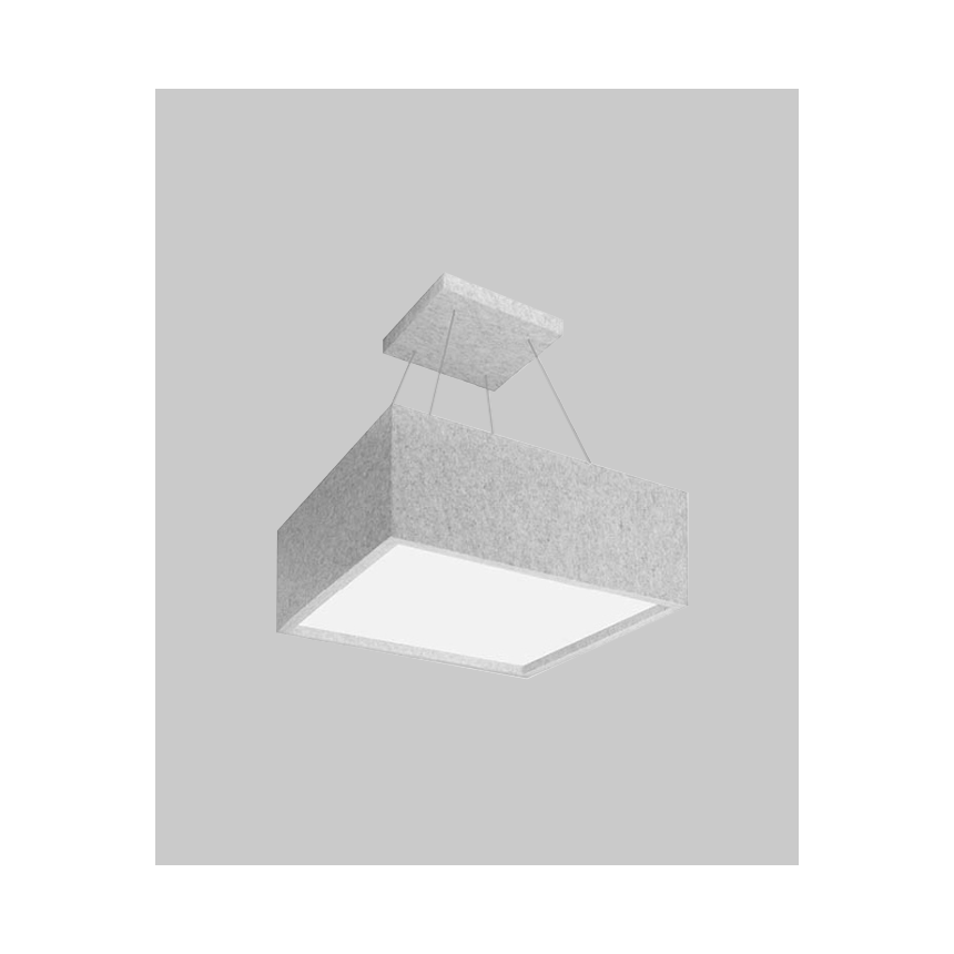 Alcon 11166-P square acoustic pendant light shown with pewter finish 