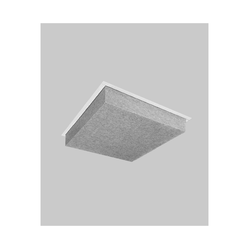 Alcon 11166 acoustic non-lit surface panel shown with pewter finish and recessed panel