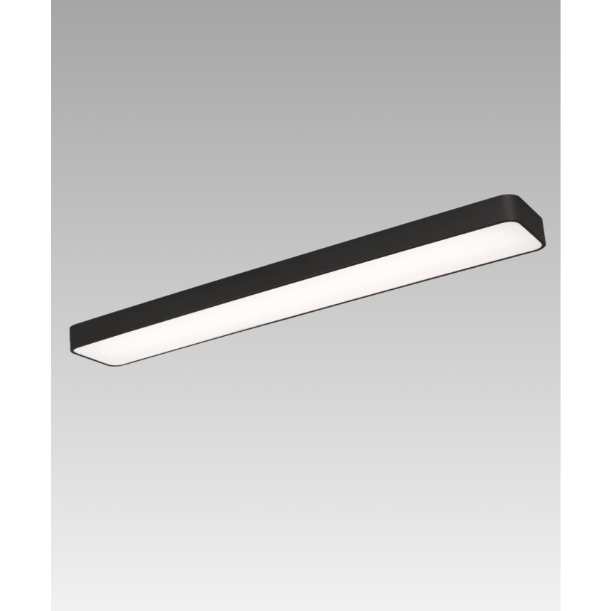 Product rendering of the 11184-46 rectangular flush ceiling light by Alcon Lighting shown in a black finish.