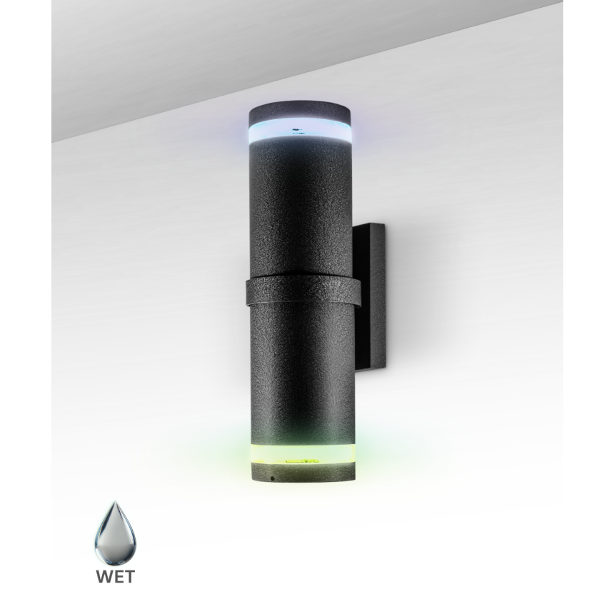 Alcon 11228 RGBW Color tunable wall light shown in a black finish.
