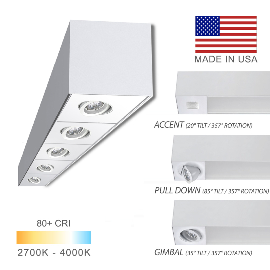 Alcon Lighting 11246-W Linear Adjustable Wall Mount Spot Light Box