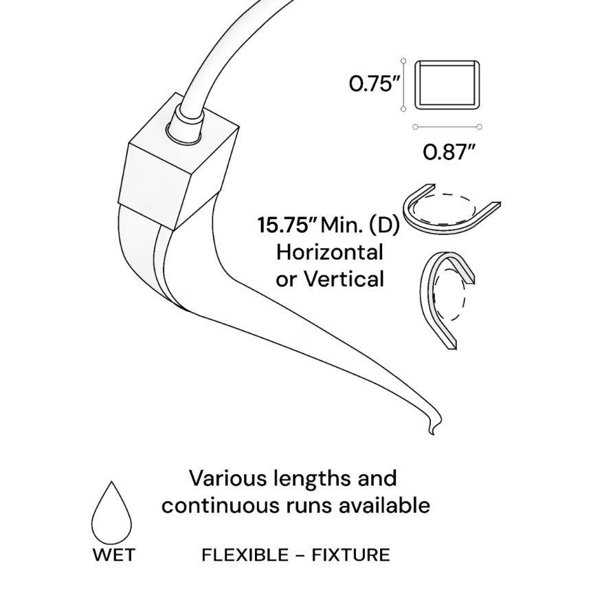 Alcon 11261 narrow indoor/outdoor architectural flexible LED strip light shown in a white finish.