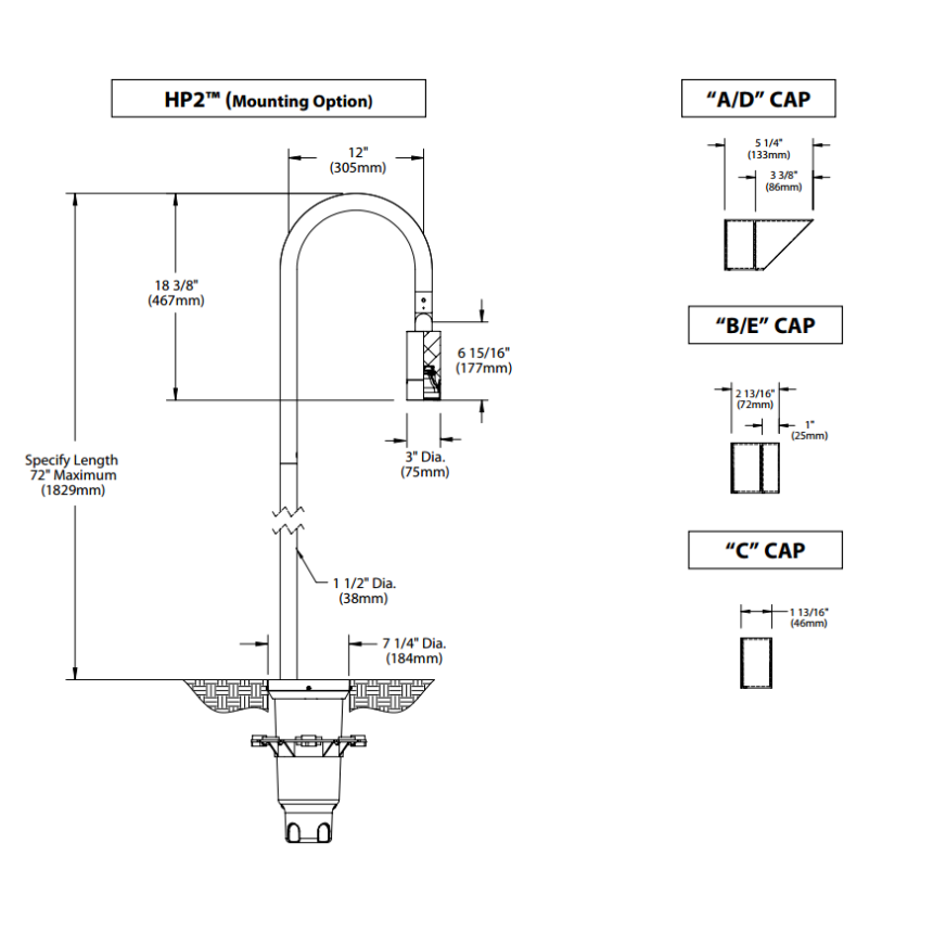 BK Lighting SF-B-DE-LED Denali Series Staff Star LED Style B Pathlight