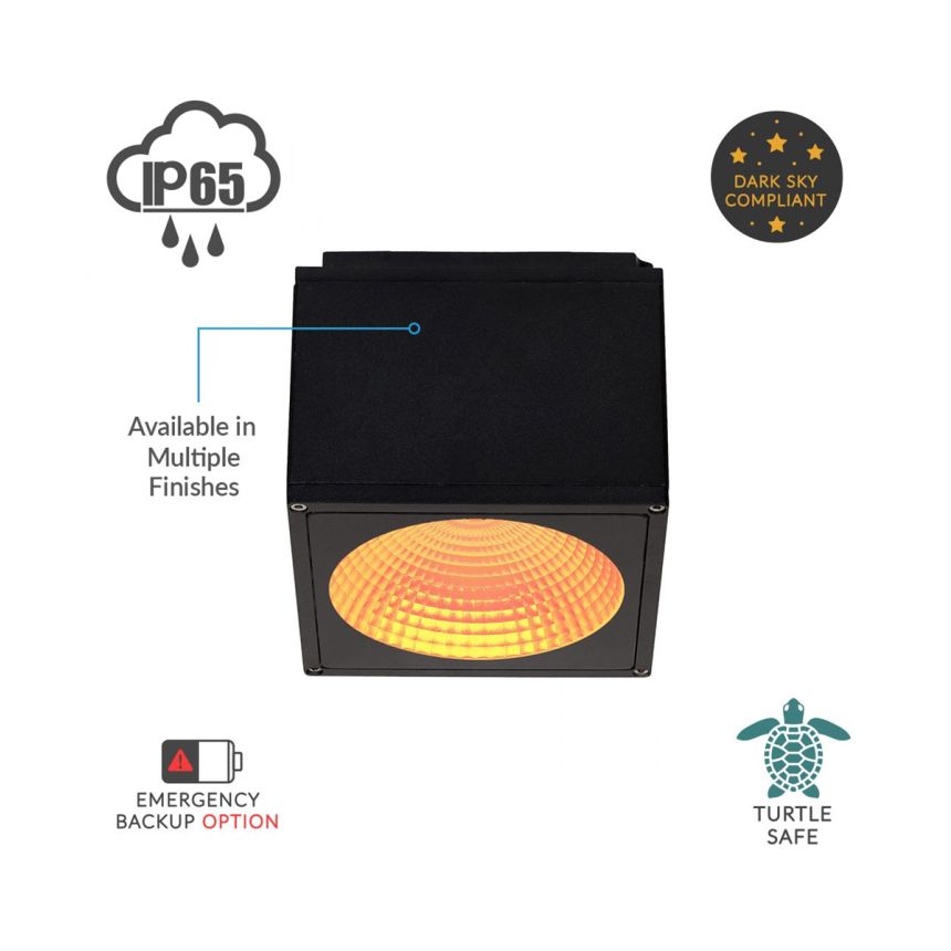 6-Inch Outdoor Turtle-Friendly LED Cube Ceiling Light