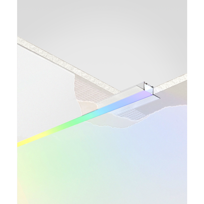Alcon 12100-10-R RGBW Color tunable linear recessed light shown in a steel finish.