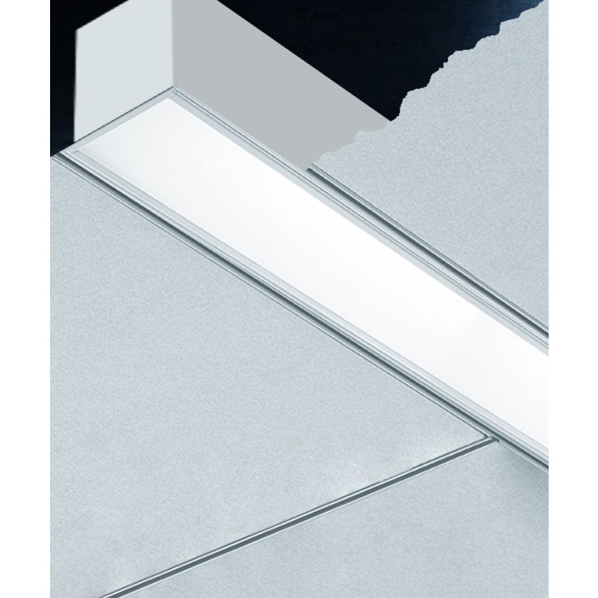 12100-20-R recessed linear LED light by Alcon Lighting shown in a white finish with a flush trimless lens
