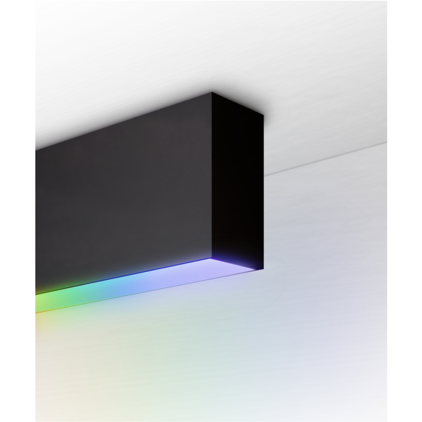 Alcon 12100-20-S RGBW Color tunable linear surface light shown in a black finish.