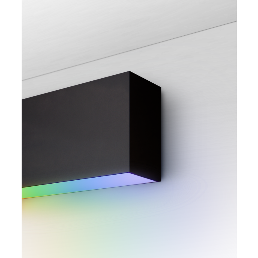 Alcon 12100-20-W RGBW Color tunable linear wall light shown in a black finish.