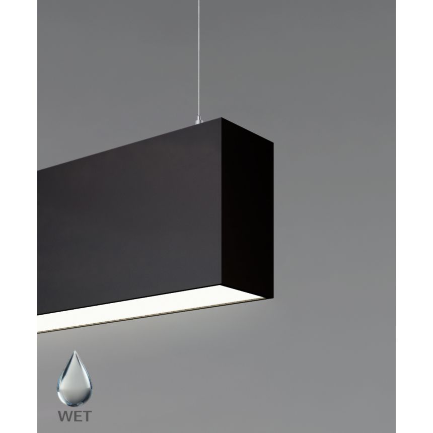 Product rendering of the 12100-45-S 4-inch Suspension Mount Linear LED Light by Alcon Lighting shown with a flat lens