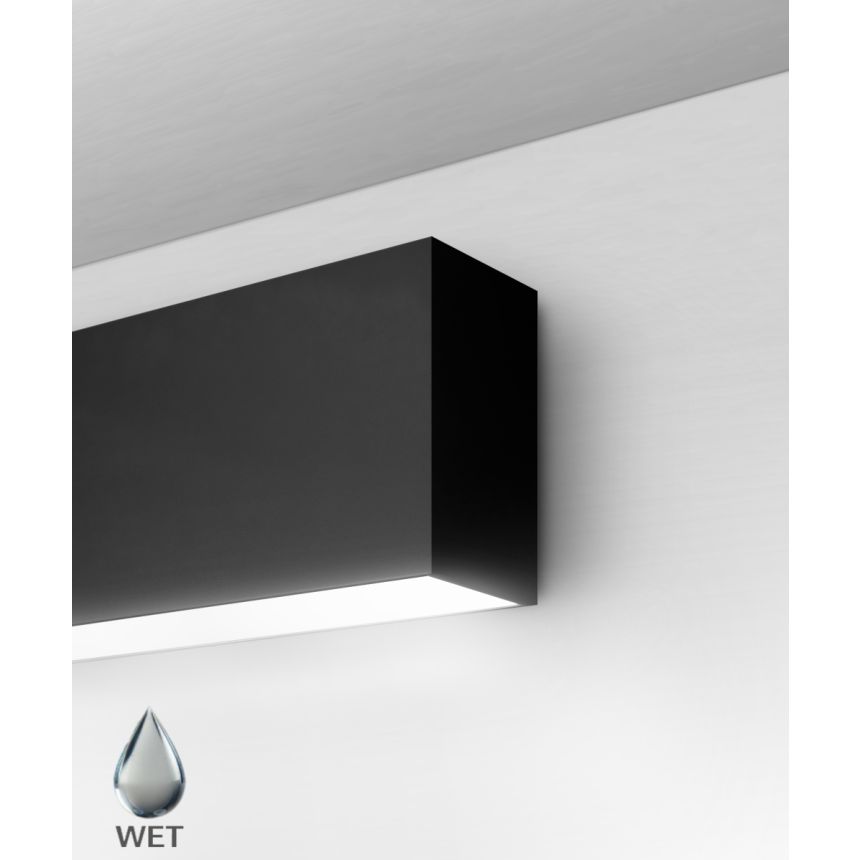 Product rendering of the 12100-45-W 4-inch Linear Wall Mount Linear LED Light by Alcon Lighting shown with a flat lens
