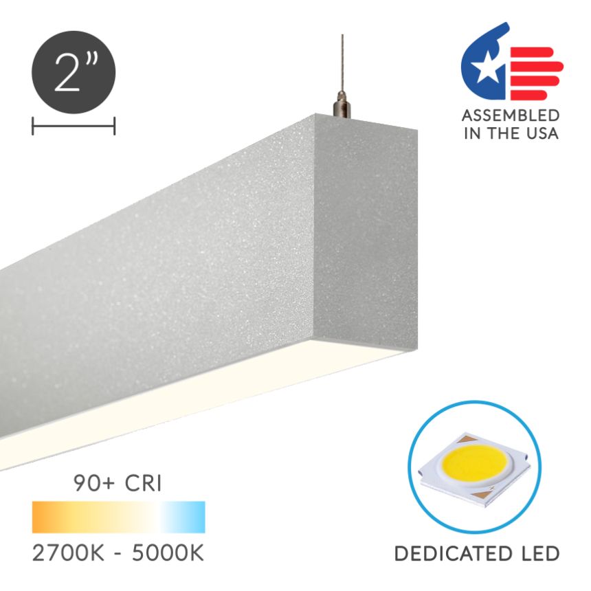 Alcon Lighting 12100-20-P Continuum 20 Series Architectural LED Linear Pendant Mount Direct/Indirect Light Fixture