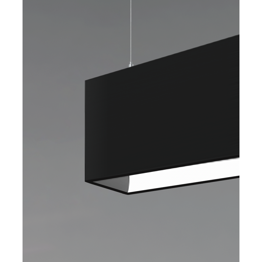 Alcon 12100-44-CG-P, pendant light shown in black finish and with inner curved C-shaped reflector.