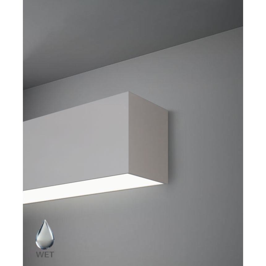 Product rendering of the 12100-45-W 4-inch Linear Wall Mount Linear LED Light by Alcon Lighting shown with a flat lens
