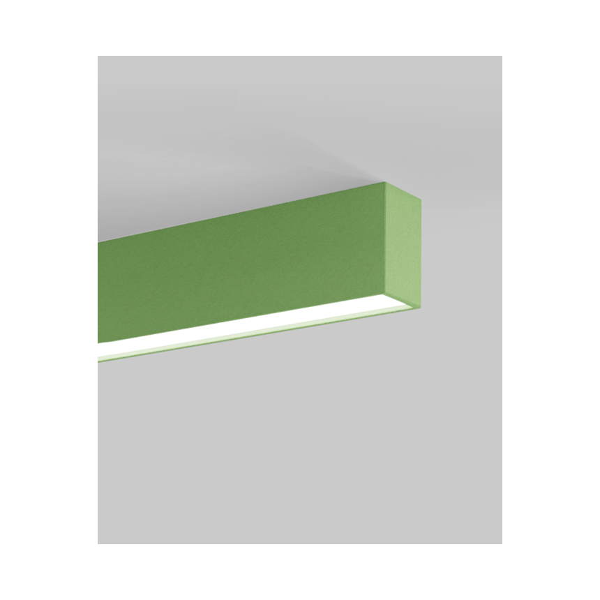 Alcon 12101-20-S-6 acoustic ceiling light shown with green finish and regressed lens