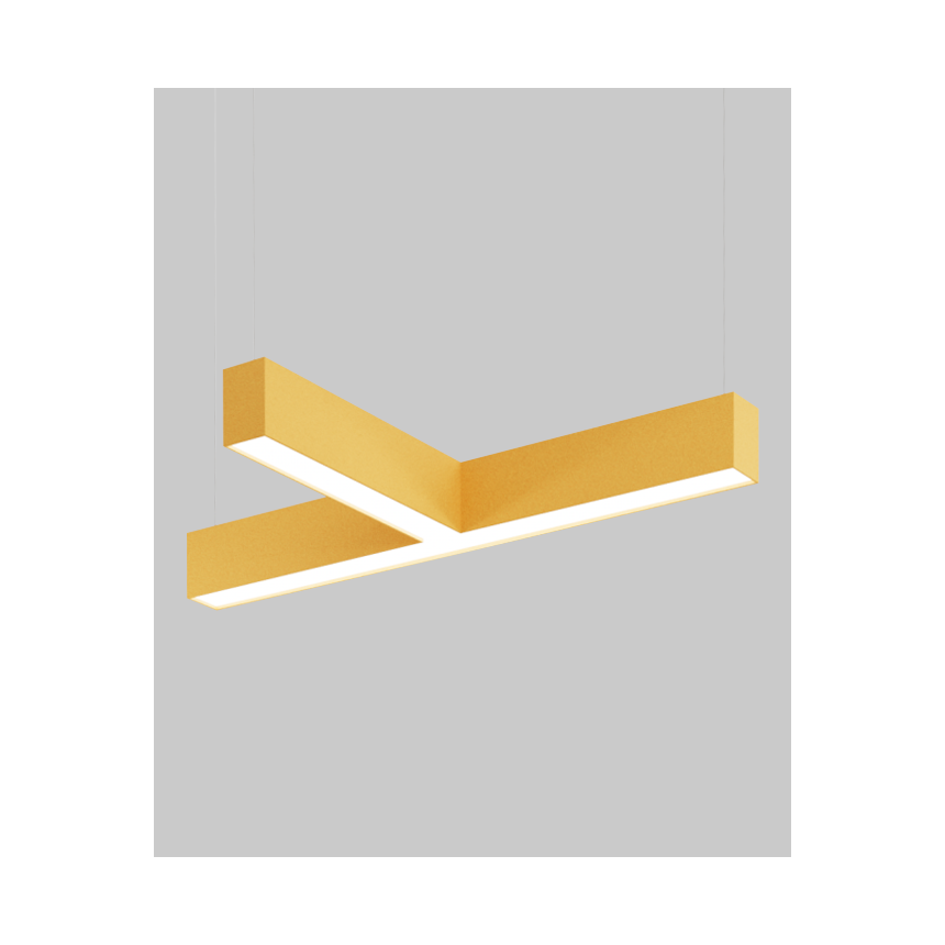 Alcon 12101-20-T-6 acoustic pendant light shown with sunshine, yellow, finish, T-shaped housing, and regressed lens
