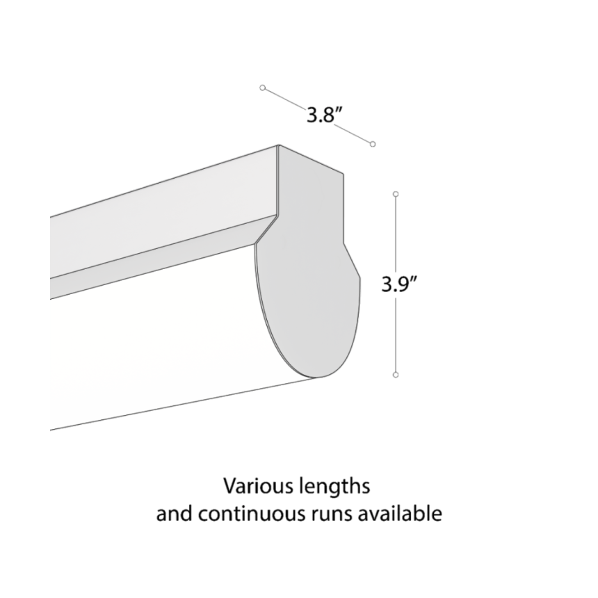 Rounded Block LED Linear Surface-Mount Ceiling Light