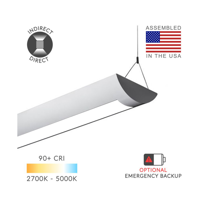 1-Row Frosted Lens Half-Moon Linear Suspension Light