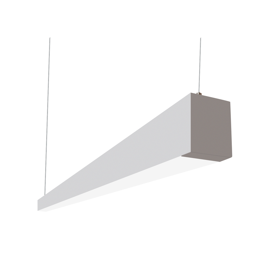 Alcon Lighting Beam 253 Series 12145-8 LED 2.5 Inch Aperture 8 Foot Enclosed Linear Pendant Light Fixture - Silver