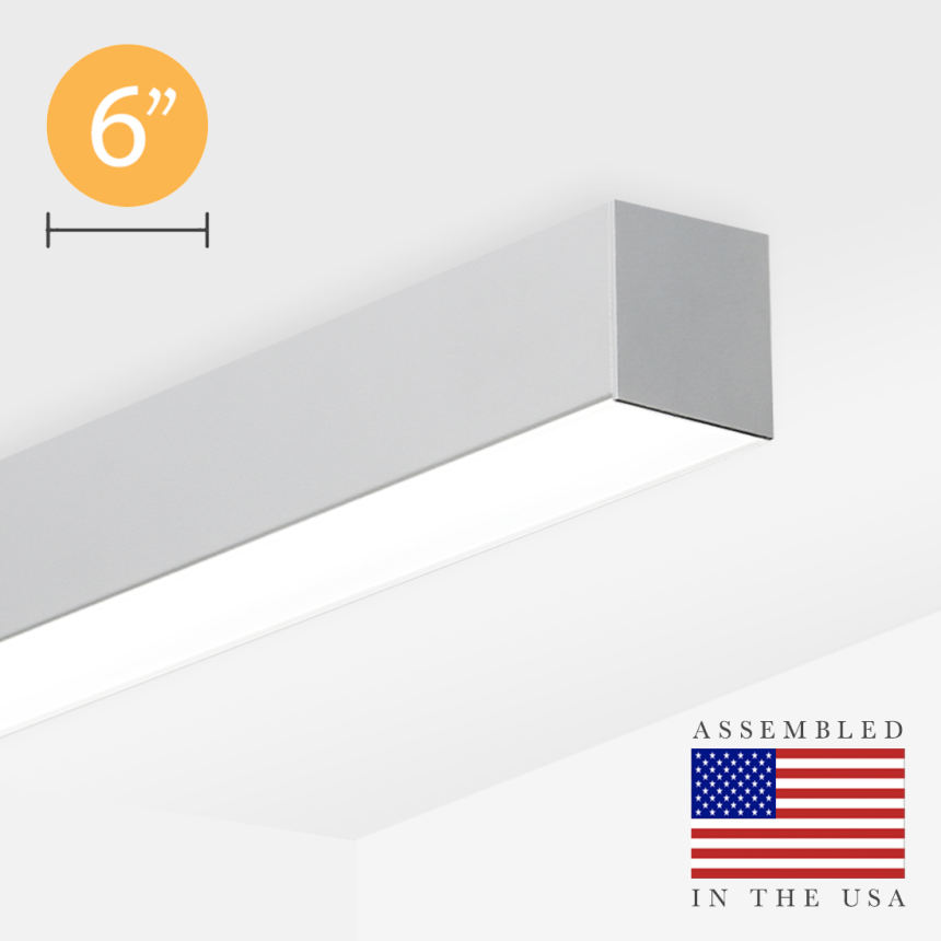 Alcon 12200-6-S RFT Wide Linear Ceiling Surface-Mounted LED Light