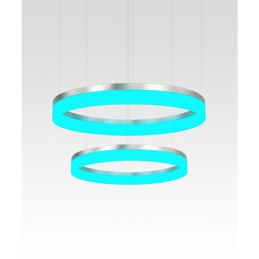 Alcon 12272-2 RGBW Color tunable 2-ring pendant light shown in a silver finish.