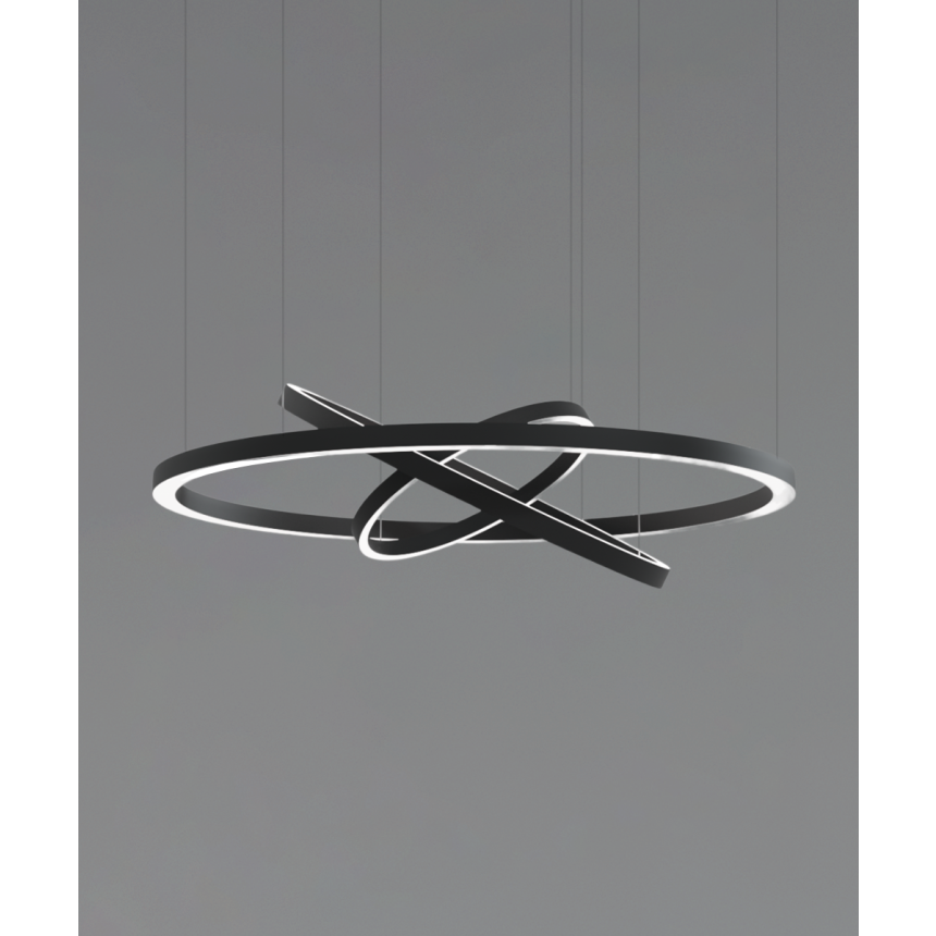 Alcon 12281-P, suspended commercial pendant light shown in black finish and with a flush trim-less lens.