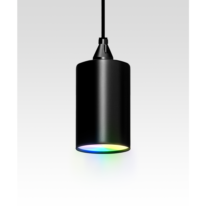 Alcon 12400-4P RGBW Color tunable pendant light shown in a black finish.