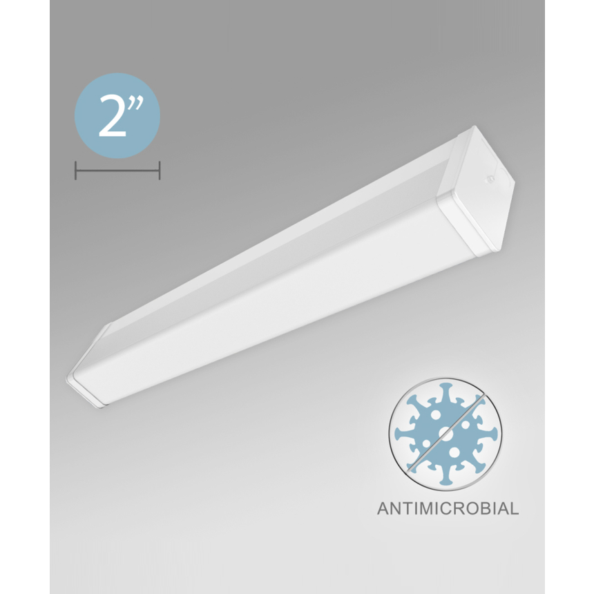 Antimicrobial Wrapped Linear Block LED Ceiling Light