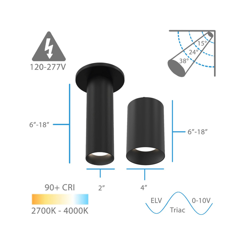 Architectural Surface-Mounted Cylindrical LED Ceiling Light