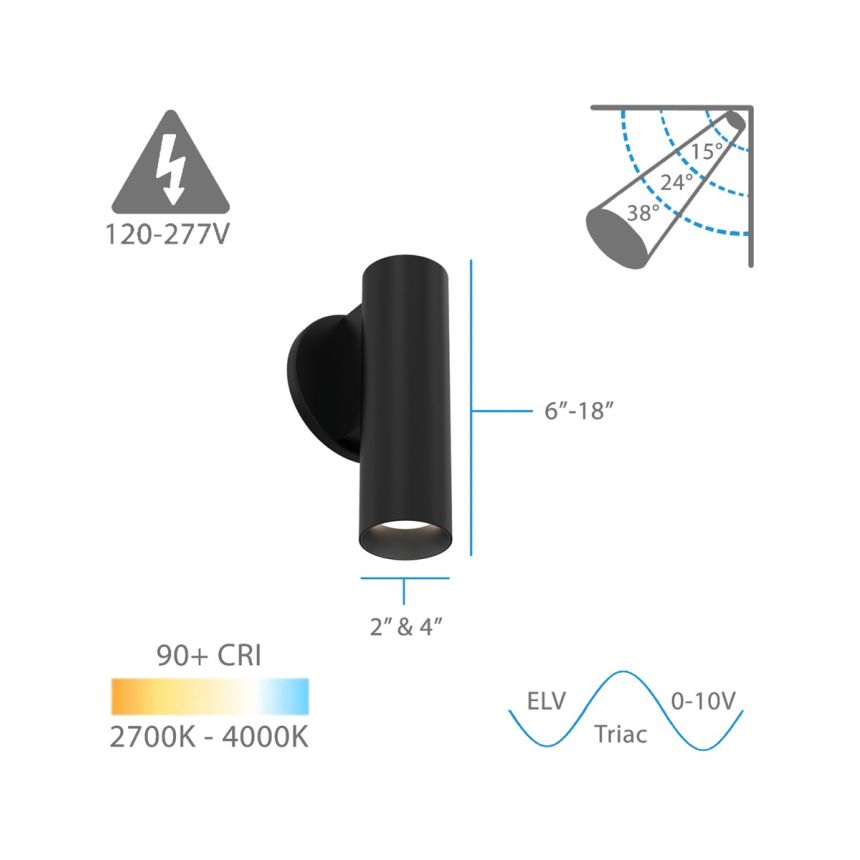 Architectural Cylindrical LED Wall Light