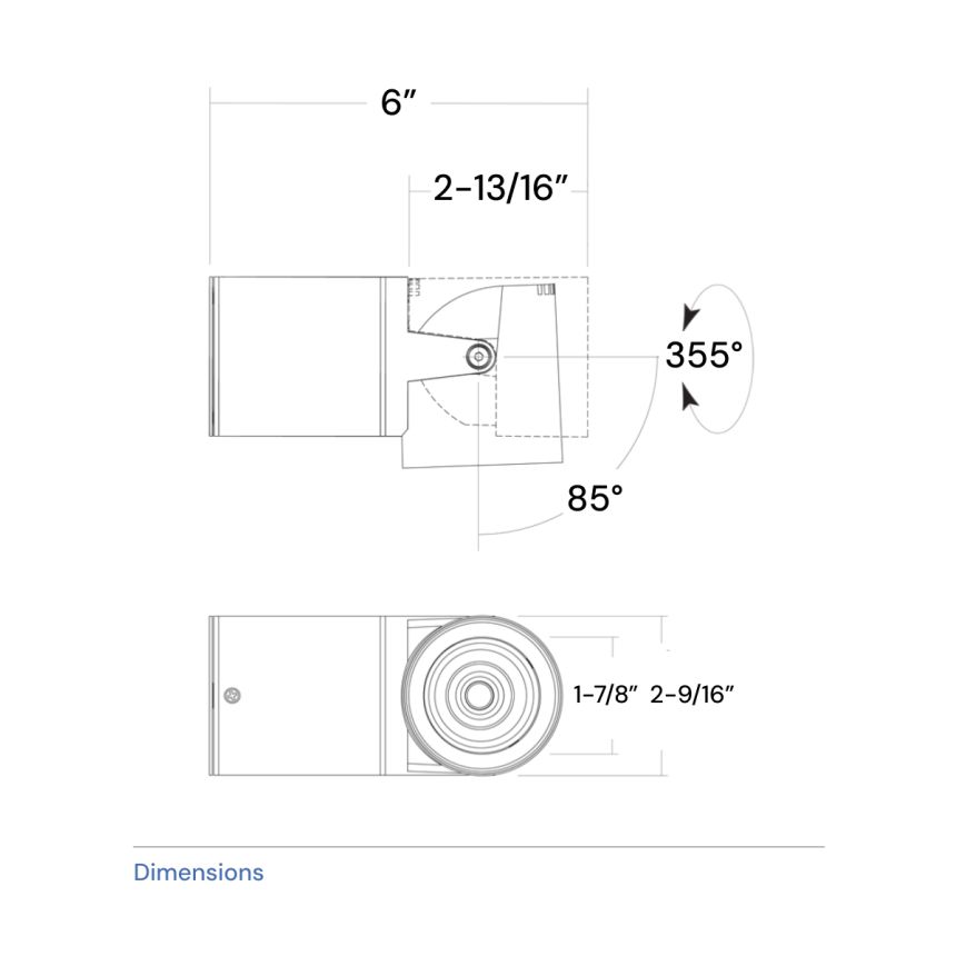 2.5-Inch Architectural Adjustable Cylinder LED Wall Light