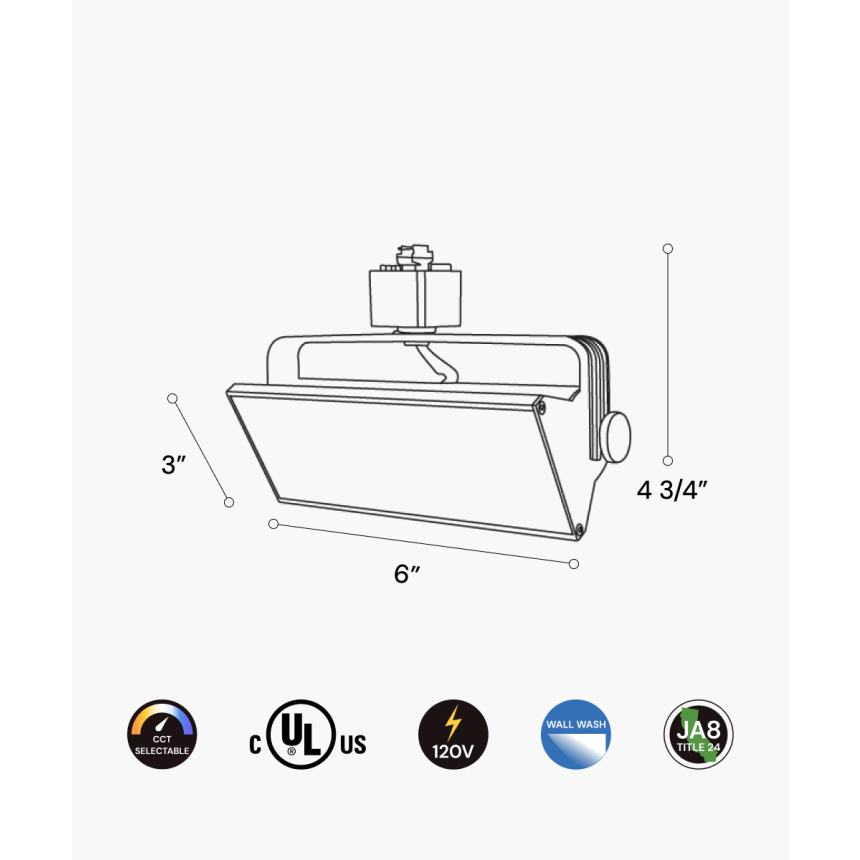 6-Inch Adjustable Swivel LED Wall Wash Monopoint Light