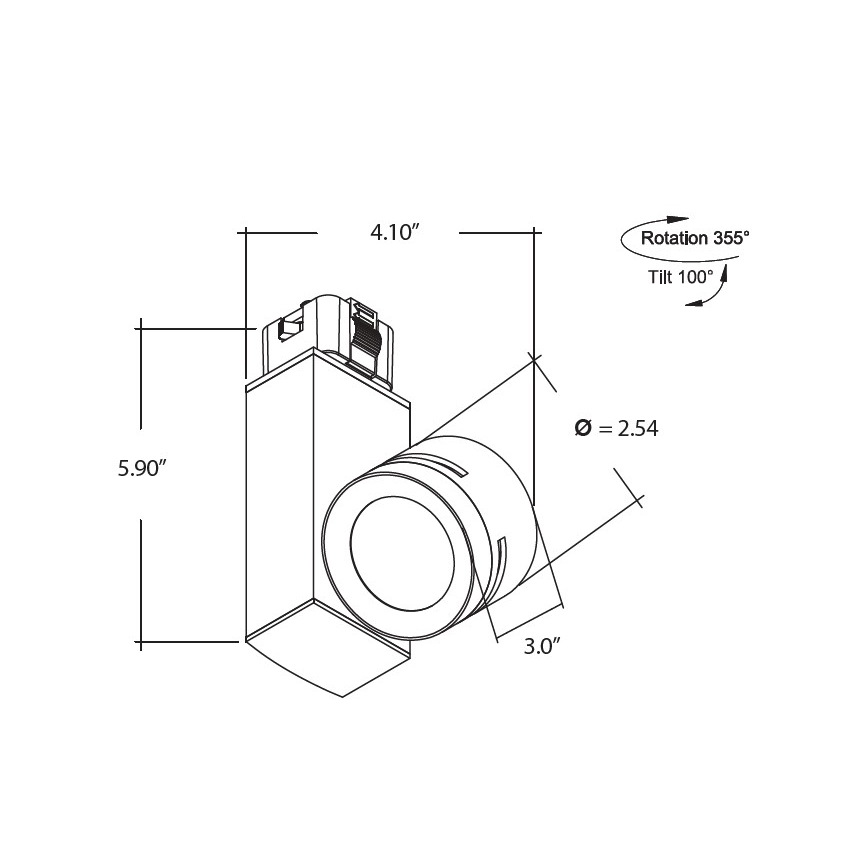 Alcon 13308-M Architectural LED Adjustable Monopoint Light