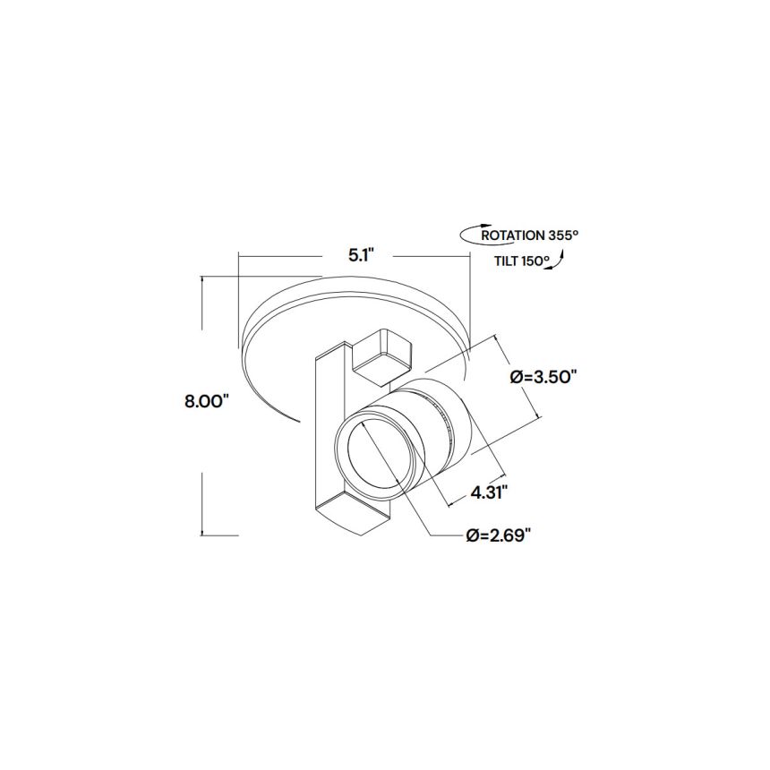 Alcon 13308-M Architectural LED Adjustable Monopoint Light