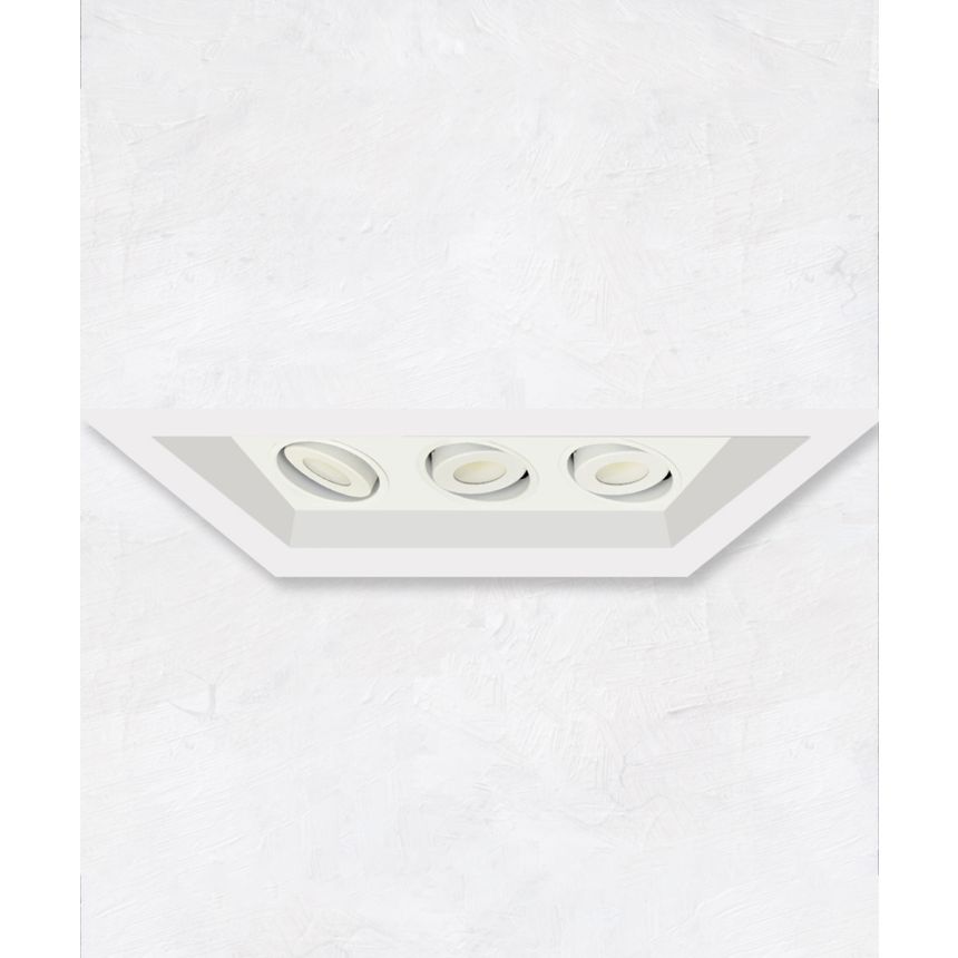 3-Head Multiple Flanged Adjustable LED Recessed Light