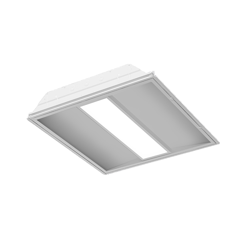 Product rendering of the 14726 recessed decorative LED troffer light shown in the 2-foot by 2-foot square size 