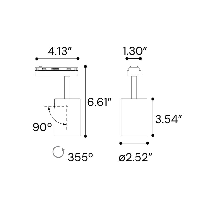 2.5-Inch Adjustable Beam Spotlight Modular Track Component