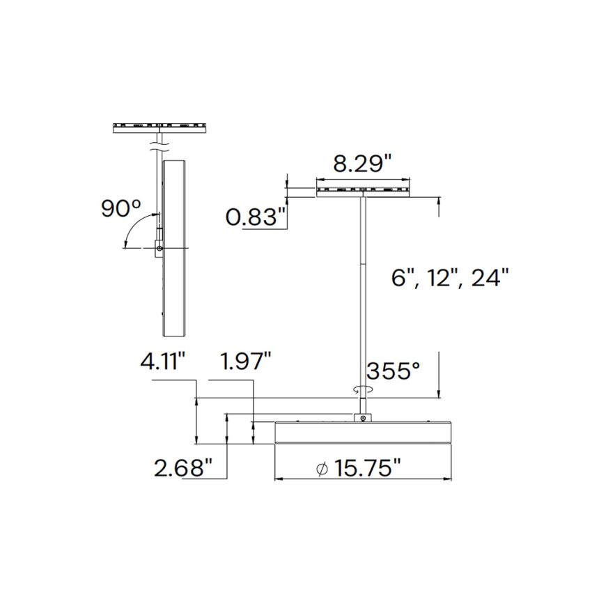 16-Inch LED Disk Light Modular Track Component 
