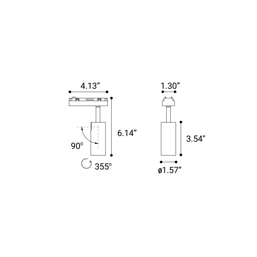 1.5-Inch Adjustable Spotlight Modular Track Component