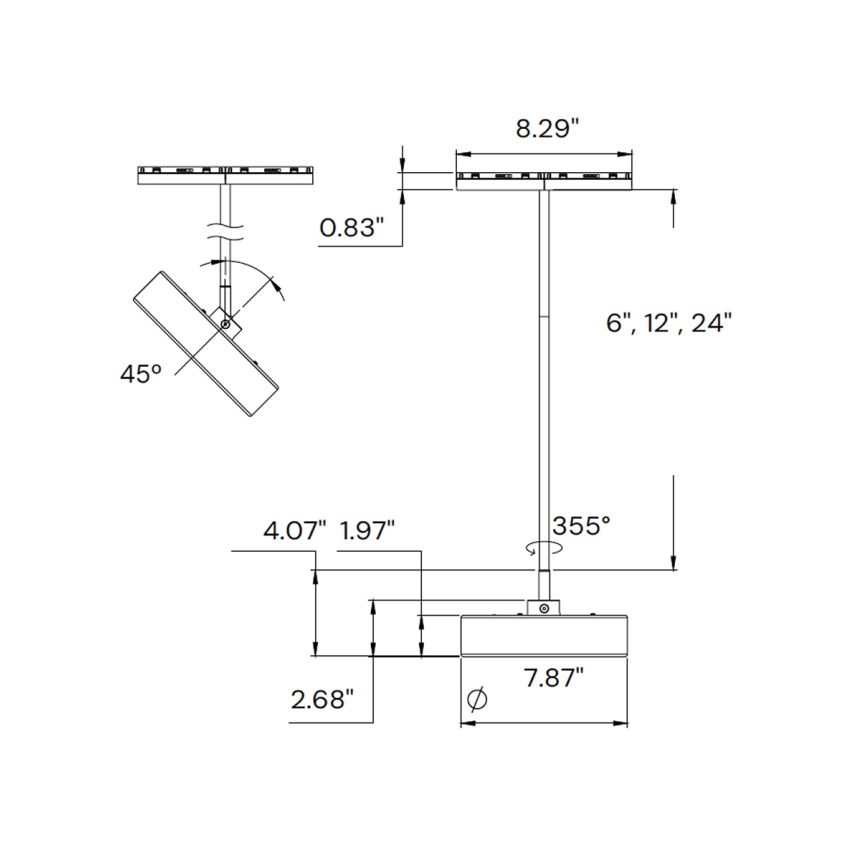8-Inch LED Disk Light Modular Track Component 