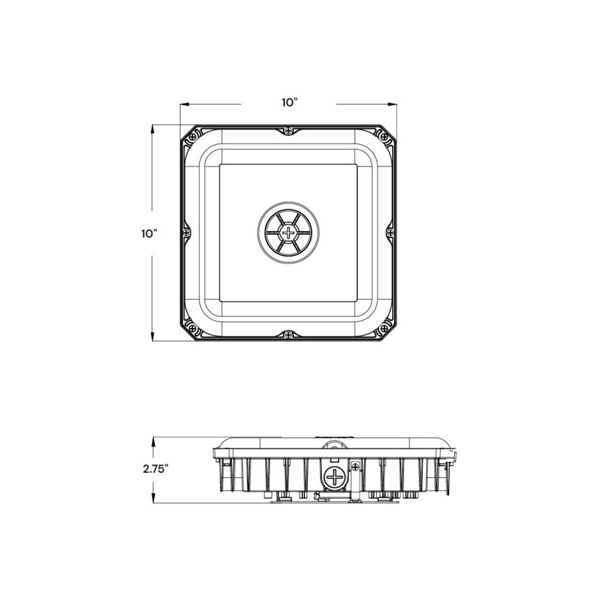 Low-Profile High-Efficiency Square LED Canopy Light