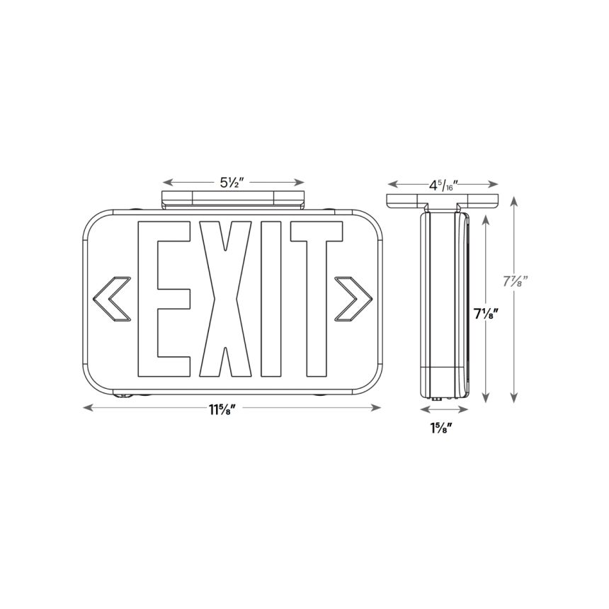 Alcon 16106 Architectural LED Thin Thermoplastic Emergency Exit Sign 