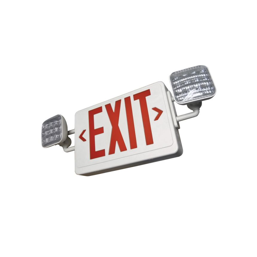 Alcon Lighting 16107 Thermoplastic LED Exit Signs with Emergency Lights
