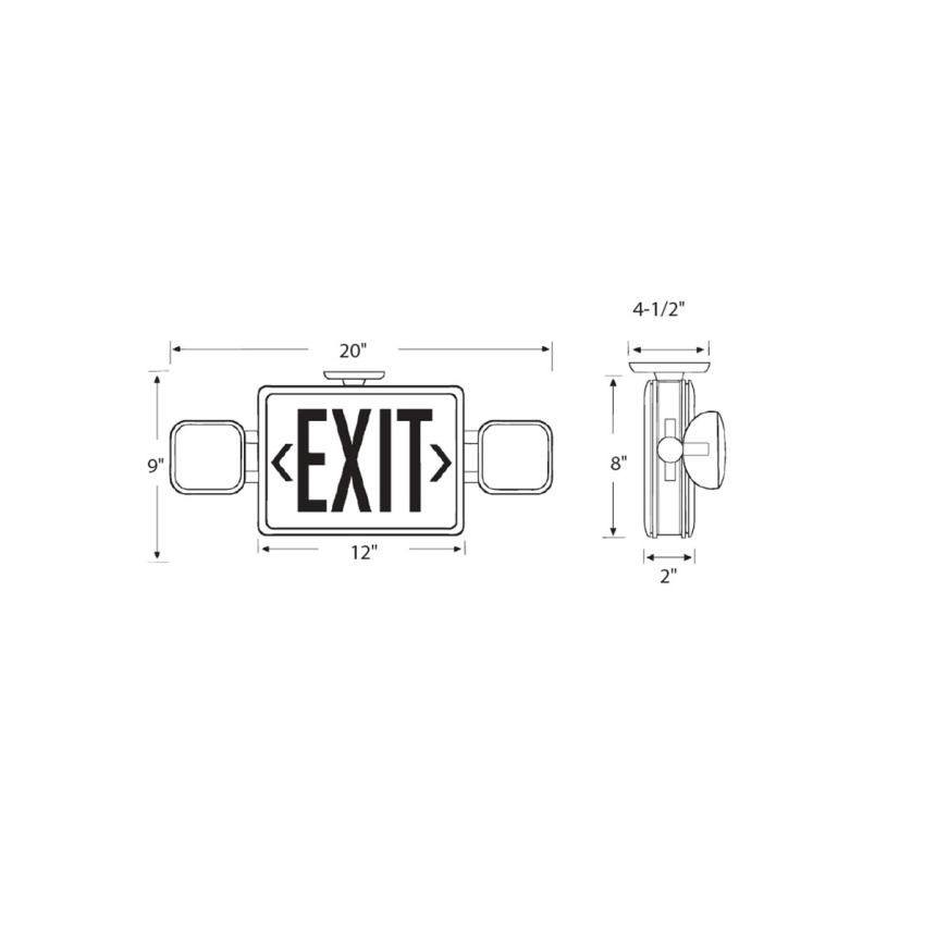 Alcon Lighting 16107 Thermoplastic LED Exit Signs with Emergency Lights