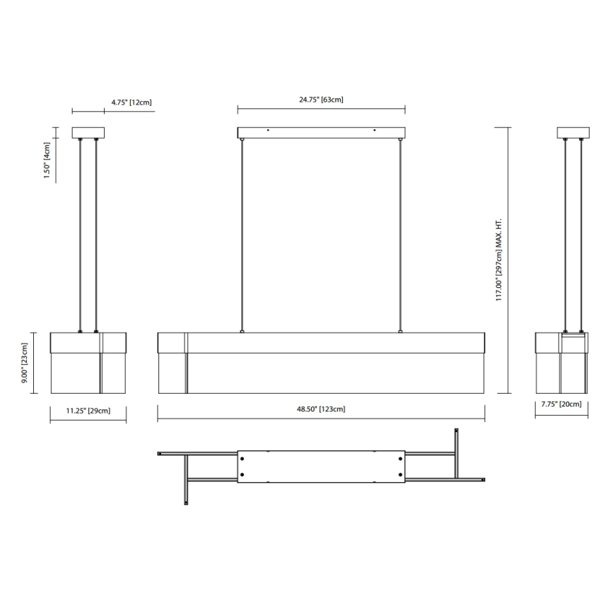 Alcon Lighting 12147 Geo LED 48 Inch Suspended Linear Pendant